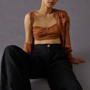 Anthropologie Seamed Corset Top